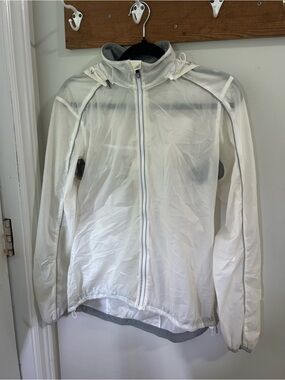 SUGOI White Hooded Semi-Transparent Running Jacket